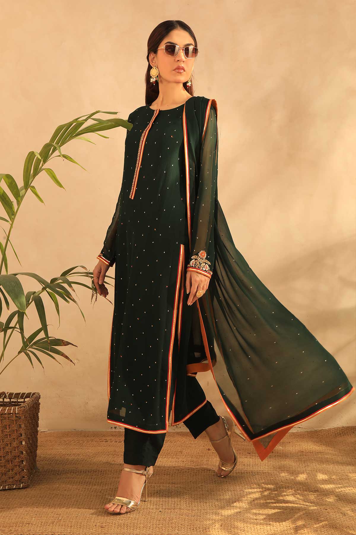 Grace 3 piece Stitched Chiffon Suit