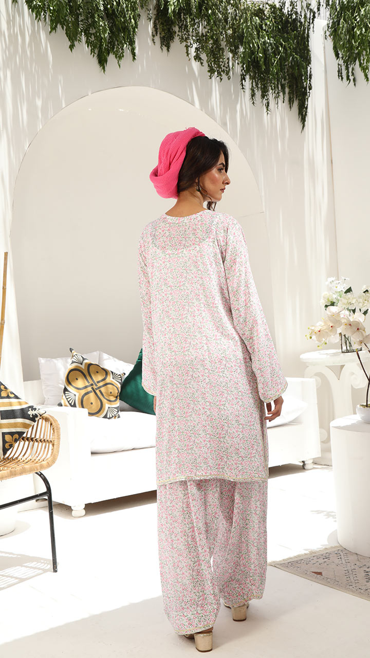 BLOSSOMS- 2 PIECE PRINTED SUIT (STITCHED)