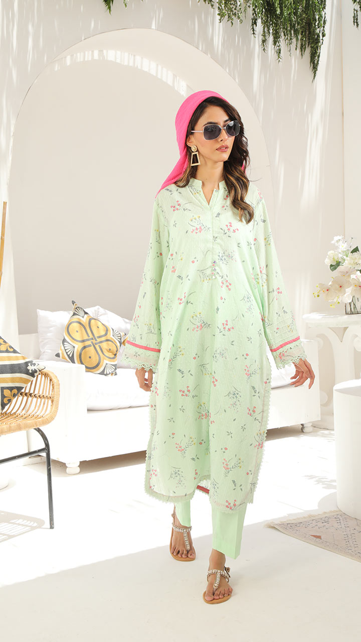 EVERGREEN- 2 PIECE PRINTED SUIT (STITCHED)
