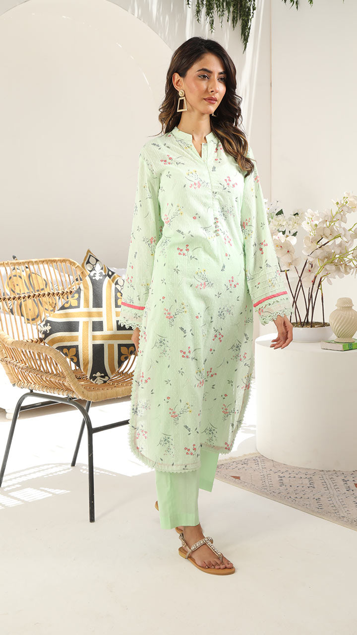 EVERGREEN- 2 PIECE PRINTED SUIT (STITCHED)