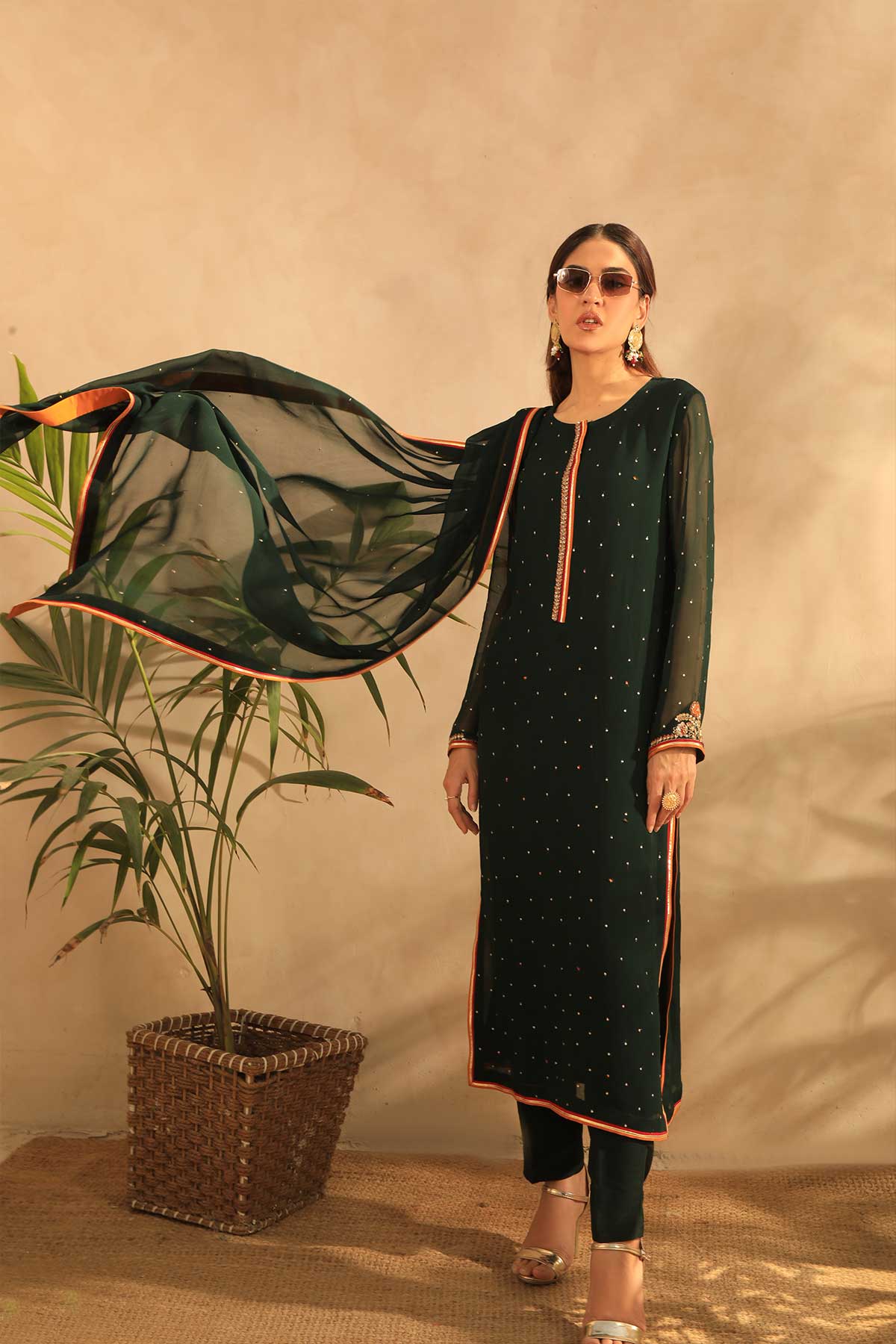 Grace 3 piece Stitched Chiffon Suit