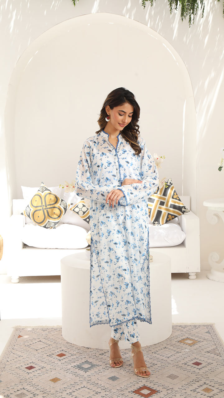 PANSY- 2 PIECE PRINTED SUIT (STITCHED)