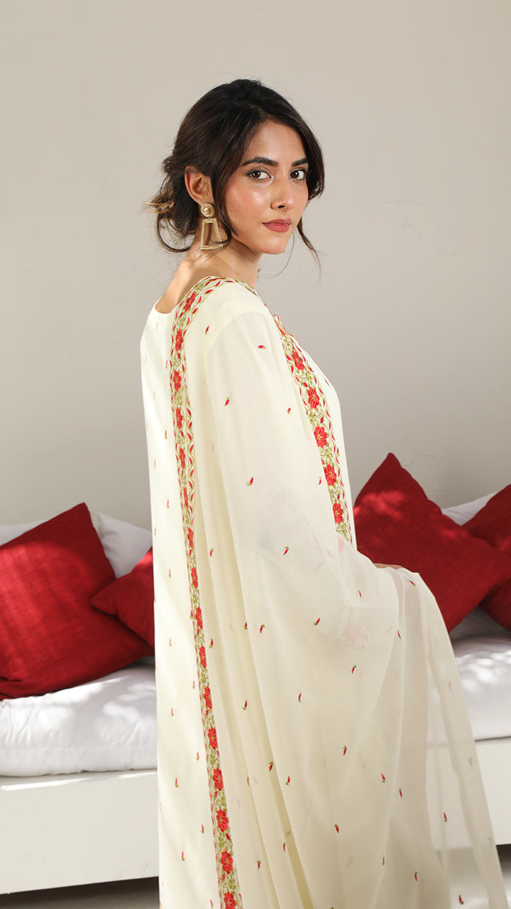 ANARKALI- 3 PIECE EMBROIDERED SUIT (STITCHED)