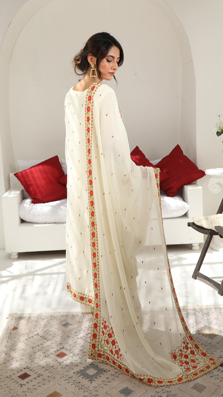 ANARKALI- 3 PIECE EMBROIDERED SUIT (STITCHED)