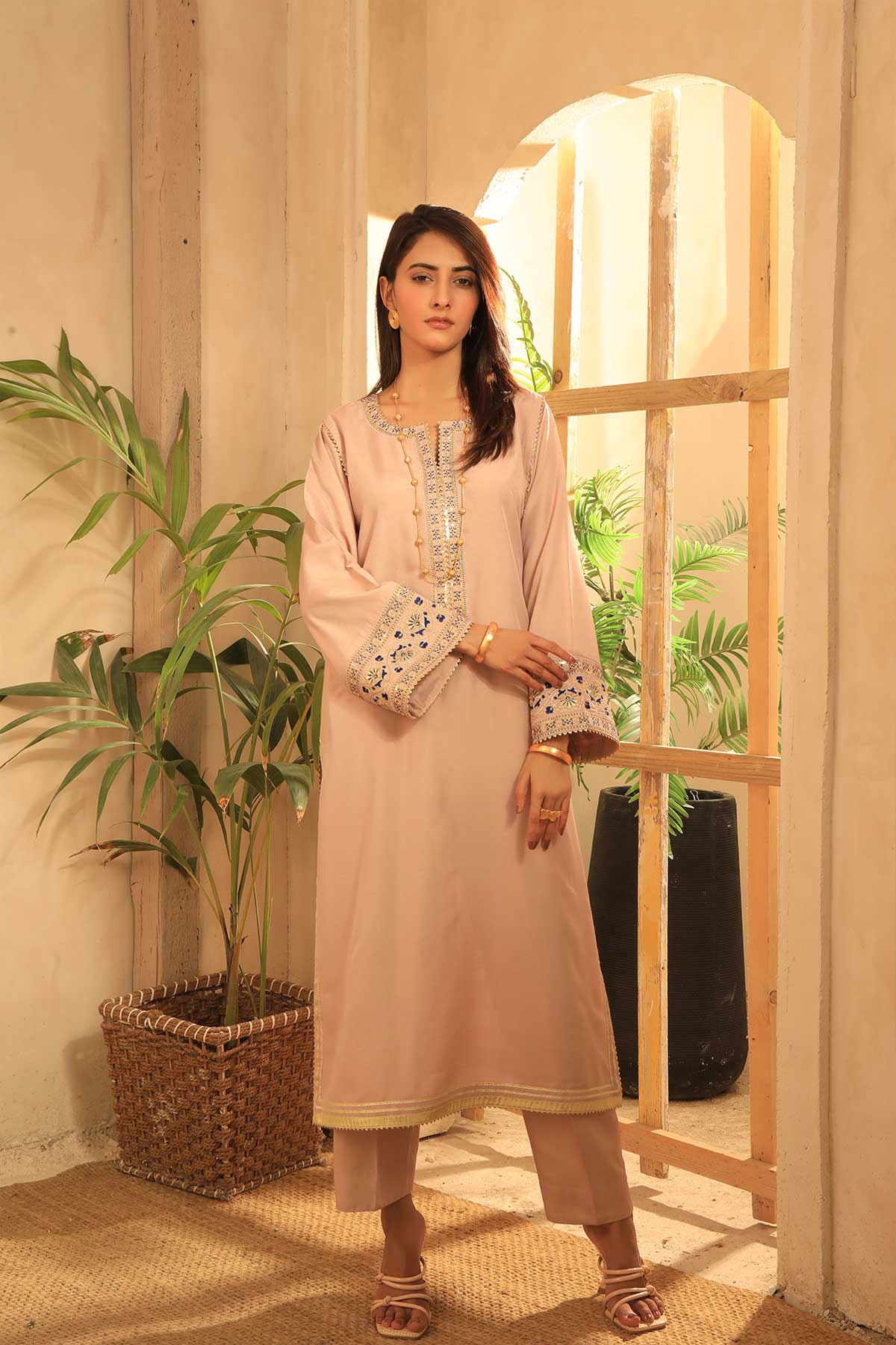 Smart 2 piece Stitched Raw Silk Suit