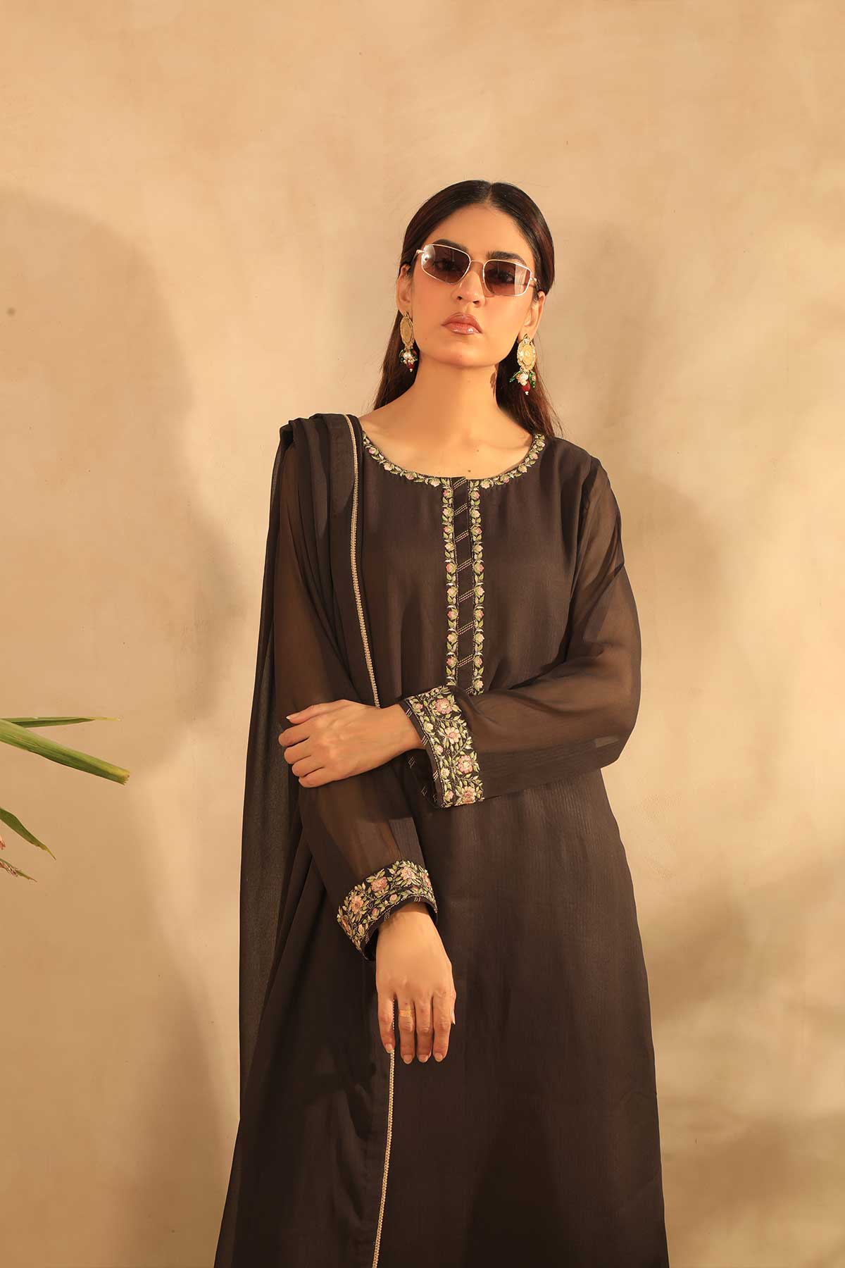Radiant 3 piece Stitched Chiffon Suit