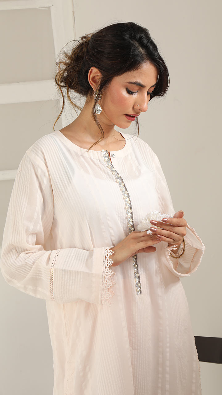 SPARKLE- 2 PIECE EMBROIDERED SUIT (STITCHED)